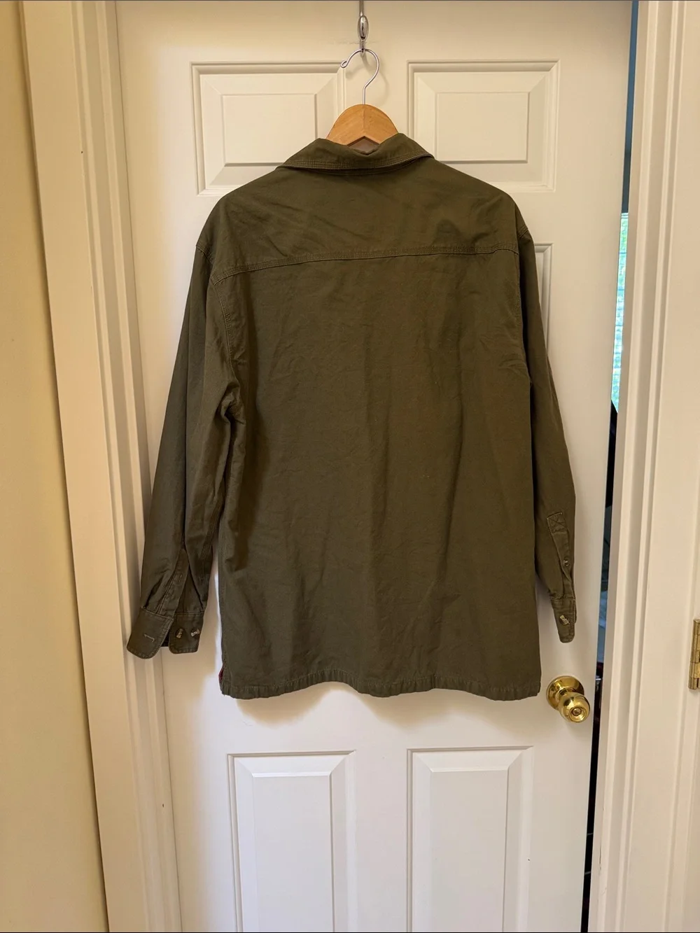 Old Mill Olive Green Flannel Lined Shirt Jacket Shacket Large